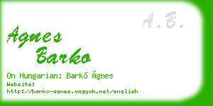 agnes barko business card