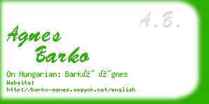 agnes barko business card